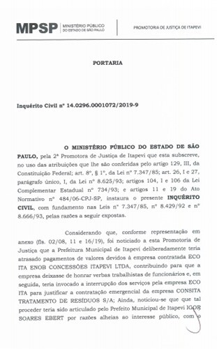 MP investiga irregularidades em contratos emergenciais no IGP